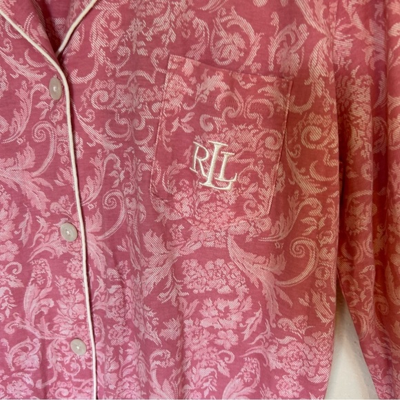 NWT Ralph Lauren Pink Paisley Jersey Pajama Dress Preppy Trad Wife - Picture 6 of 10